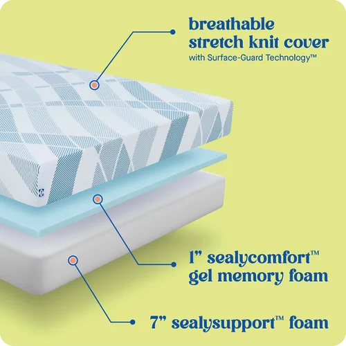 Vista 5 de Sealy Dreamlife - Colchón de espuma de 8 pulgadas en caja, tamaño individual