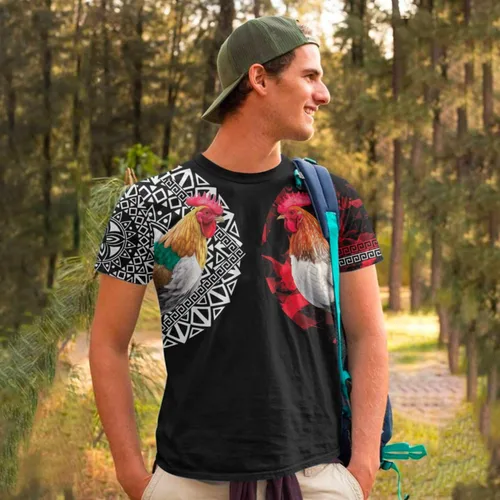Vista 3 de PERSONALFURY - Camisa de gallo con nombre personalizado, camisa mexicana de gallo de diseño para hombres y mujeres, camisa de manga corta