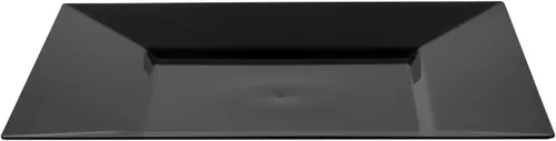 Vista 14 de Restaurantware Platos de fiesta de 8.2 x 8.2 x 0.5 pulgadas, 100 platos de postre de plástico desechables – Platos cuadrados de plástico negro