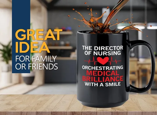 Vista 2 de Nurse Director Coffee Mug 15oz Black -Brilliance - Labor Clinical Certified Nursing Assistant Surgica Oncology Practitioner