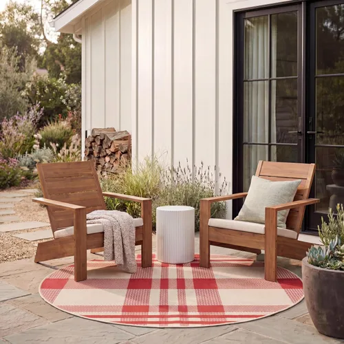 Vista 61 de SAFAVIEH Alfombra Lavable para Exteriores Colección Courtyard - 2'3" x 4', Beige y Azul, Patrón a Cuadros, No Desprende Pelusa y Fácil Limpieza