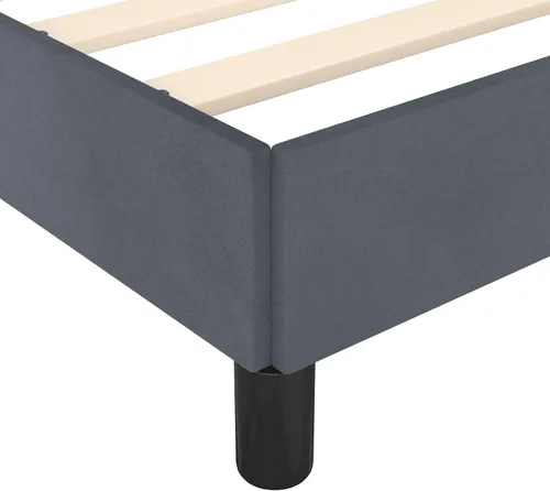 Vista 9 de vidaXL Marco de cama, marco de cama tapizado de plataforma, base de cama doble con soporte de listones de madera para dormitorio, gris oscuro