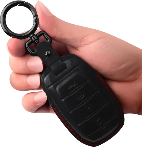 Vista 7 de Tukellen para Funda de Llavero de Dodge Funda de Llavero de Cuero Genuino Funda Protectora Compatible con 2019-2025 Dodge RAM 1500 2500 3500 Carcasa