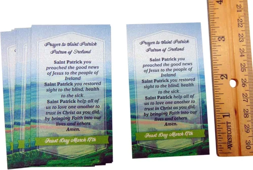 Vista 2 de Westmon Works Paquete de 10 tarjetas de San Patricio con patrón de oración, Saint of Ireland, fabricado en los Estados Unidos, juego de 10