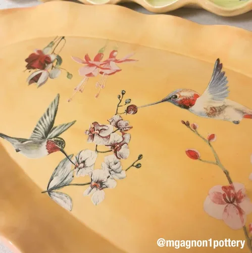 Vista 3 de Calcomanías de cerámica - Overglaze - Calcomanía esmaltada - Colibrí