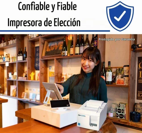 Vista 7 de Star Micronics TSP143IIIBi Impresora térmica de recibos Bluetooth para iOS, Android y Windows con cortador automático y fuente de alimentación Gris