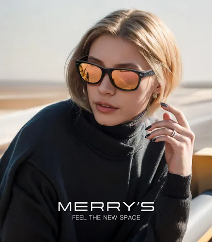 Vista 2 de MERRY'S Lentes de sol polarizados unisex para hombres y mujeres, lentes de sol polarizados vintage, lentes de espejo