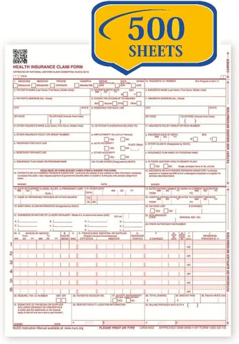 Vista 2 de Nuevos formularios de reclamación CMS 1500 - HCFA (versión 02/12) (100 hojas)