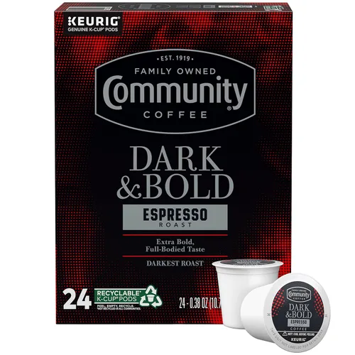 Vista 18 de Community Coffee Dark & Bold Espresso Roast - 12 cápsulas de café tostado extra oscuro, compatible con cafeteras Keurig 2.0 K-Cup, 12