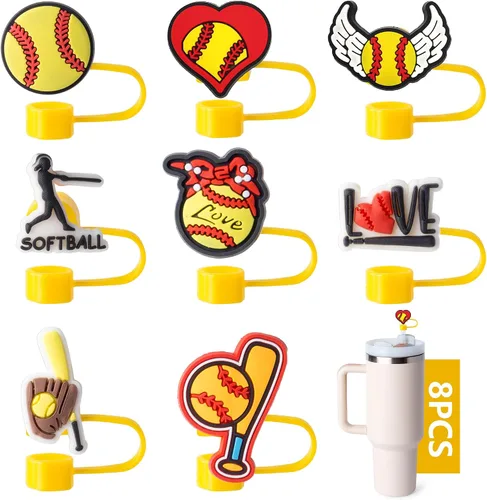 Vista 13 de 6 Cubiertas de Pajilla de Béisbol para Copa Stanley, Tapas de Pajilla de 0.4 pulgadas/10mm de Diámetro, Compatible con Copas Stanley de 20, 30 y 40