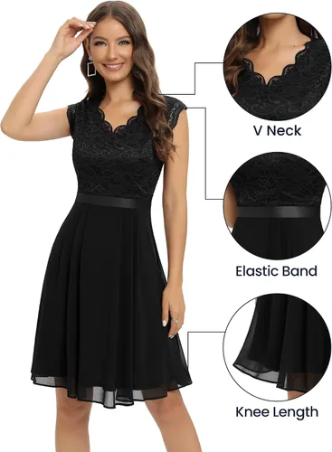 Vista 62 de Dressystar - Vestido de dama de honor, sin mangas, con cuello en V, para fiesta de boda