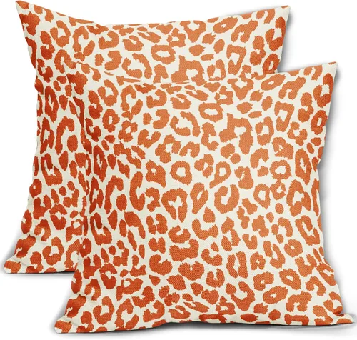 Vista 58 de Juego de 2 fundas de almohada con estampado de leopardo negro de 16 x 16 pulgadas, diseño de animal de guepardo, chinoiserie, fundas de almohada