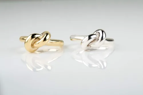 Vista 3 de Anillo de nudo enorme en oro macizo de 9K, 14K y 18K, anillo de nudo extra grande, anillo de nudo dorado para regalo simbólico, anillo de promesa