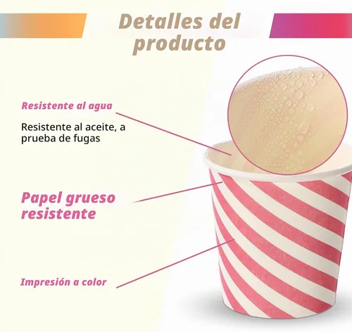Vista 3 de Zeyune 500 vasos de papel para helado, cuencos desechables de 5 onzas para helado de postre, yogur congelado, sarga, aperitivos, sopa, alimentos