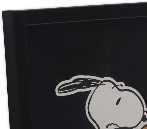 Vista 4 de Peanuts Snoopy Dribbling - Decoración de pared de madera con marco de baloncesto, divertida imagen de Snoopy para el hogar
