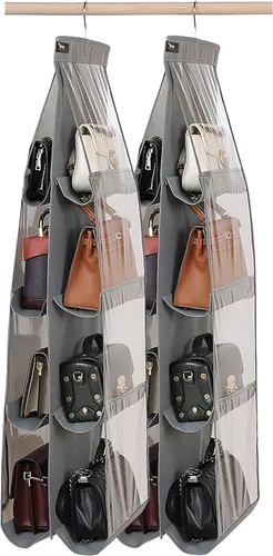 Vista 21 de Organizador de bolso, nuevo mejorado más grande, organizador de bolso para armario, ganchos resistentes, almacenamiento de bolso, material duradero