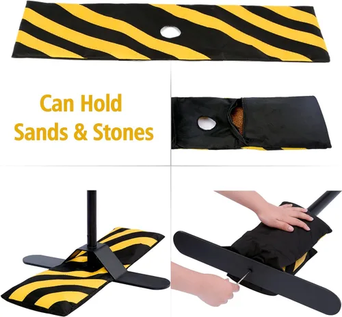 Vista 4 de t-sign profesional paso y repetición soporte de telón de fondo pancarta grande tubo telescópico para ferias y fotomatón, fondo con funda