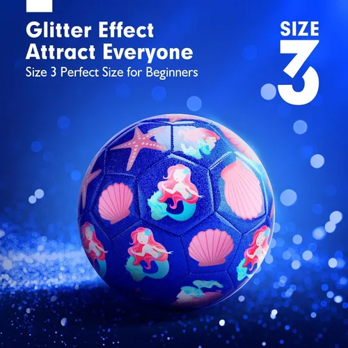 Vista 6 de Soccer Balls Size 3 for Girls Soccer Ball for Kids Aged 4-6 6-8 Beginners Outdoors Sports Ball Recreation Playing Ball Birthday Christmas Back to
