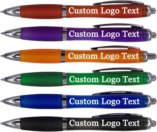 Vista 15 de Personalized Ballpoint Pens with Name for Events, Pink, 50 Pcs Custom Promotional Logo, Customized for Church, Wedding, Business, Reunion, Bank