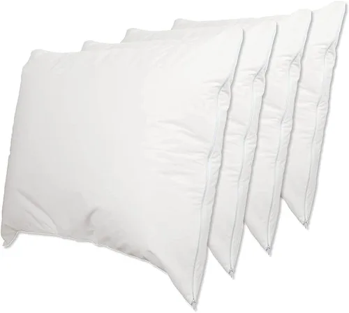 Vista 6 de ForPro Professional Collection Protectores de almohada impermeables de alta calidad, fundas de almohada de tamaño estándar con cremallera, gris Gris