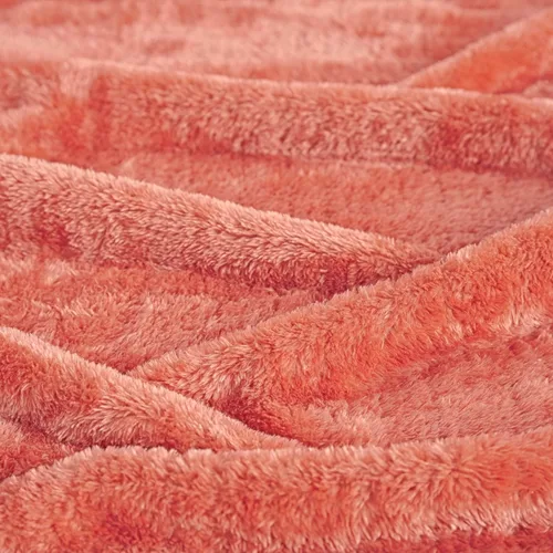 Vista 4 de Superior Classic Solid Fleece Blanket, Thick, Cozy, Warm Blankets, Velvety Soft Plush Bedding and Sofa Throw, Cute Bedroom Decor, Fuzzy Cover, Coral