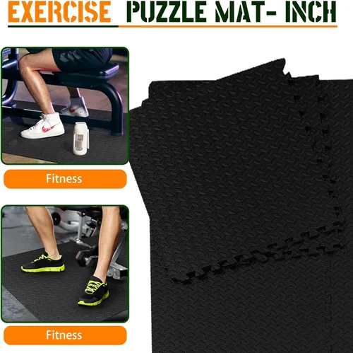 Vista 9 de GWT Baldosas para Suelo de Gimnasio en Casa, Alfombrilla de Ejercicio de Rompecabezas Entrelazadas de EVA para Equipo de Entrenamiento, Protección