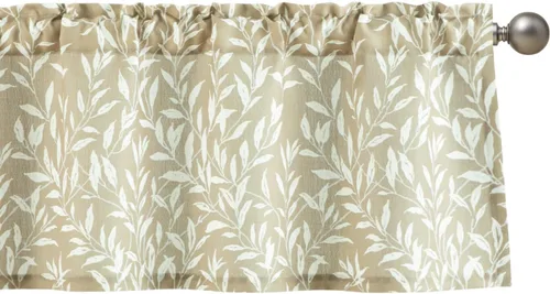 Vista 19 de VOGOL Cortinas de cenefa de jacquard dorado con diseño de flores de lujo para dormitorio, sala de estar, comedor, 52 x 14 pulgadas, 1 panel, negro