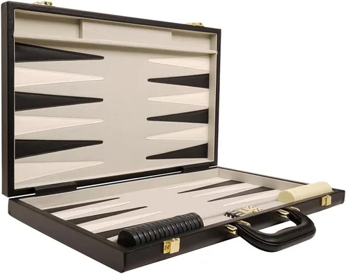 Vista 5 de Backgammon Deluxe Set – 18" clásico Junta, Negro
