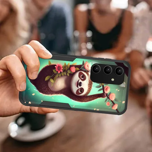 Vista 22 de Funda para Galaxy A14 5G, resistente de doble capa híbrida de policarbonato duro, goma suave, a prueba de golpes, funda protectora resistente