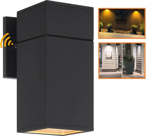 Vista 20 de Lámpara de pared para exteriores, iluminación exterior – Listado ETL, aluminio fundido a presión antioxidante, impermeable, diseño de cilindro