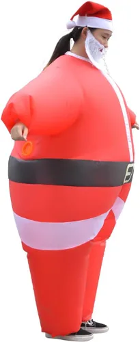 Vista 7 de Novint Disfraz inflable de Santa Costome unisex para adultos, divertido para Halloween, Navidad, fiesta de cosplay (con soplador)