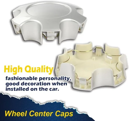 Vista 2 de G-PLUS Tapones centrales de rueda compatibles con Toyota Tundra Sequoia 03-07, kit de 4 piezas, color plateado