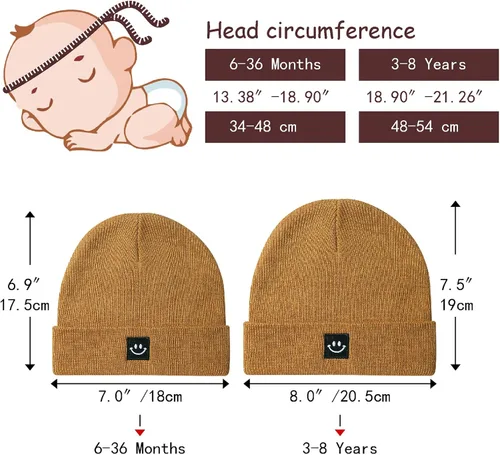 Vista 4 de MaxNova Gorro de punto para bebés de 0 a 8 años