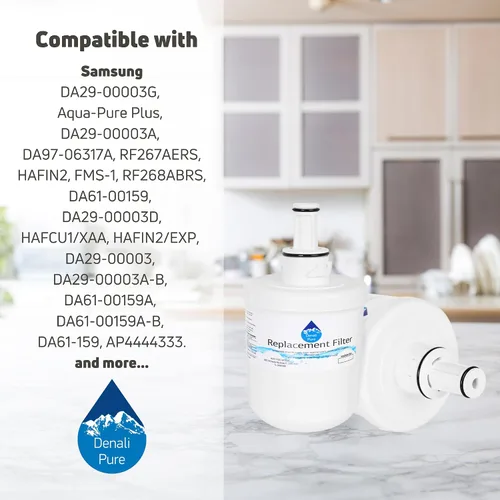 Vista 9 de Paquete de 3 filtros de agua de repuesto para refrigerador Samsung DA97-06317A - Compatible con cartucho de filtro de agua para refrigerador Samsung