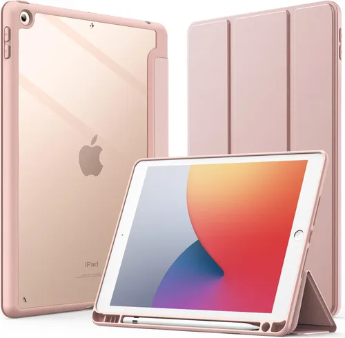 Vista 16 de JETech Funda para iPad de 10.2 pulgadas (9ª/8ª/7ª generación, 2021/2020/2019) con soporte para lápices, carcasa trasera transparente, soporte