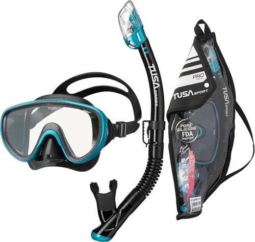 Vista 13 de TUSA Máscara deportiva Serene para adultos y esnórquel seco combinado con bolsa de viaje reutilizable