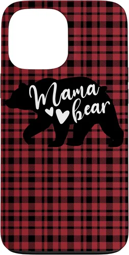 Vista 24 de Mama Bear Buffalo Black and Red Plaid Family Women Mom Gifts Case for iPhone 17
