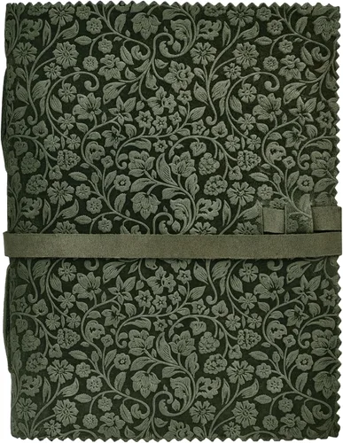 Vista 2 de LEATHER VILLAGE Diario de Cuero con Relieve Floral para Mujeres y Hombres - 200 Páginas, 6"X4"(A6), Aqua - Libro de Sombras, Diario de Viaje