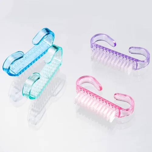Vista 5 de Cepillo de uñas con mango de 4 piezas, cepillo de limpieza para limpieza de manos (pequeño, multicolor)