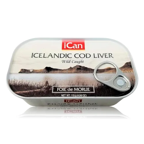 Vista 3 de Ican Producto islandés de hígado de bacalao silvestre de Islandia 4.06oz