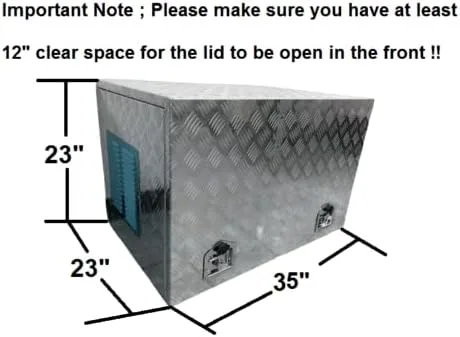 Vista 2 de suntonmoto Caja de herramientas de generador de aluminio de 35 x 23 x 23 pulgadas, organizador de almacenamiento de camión impermeable con cerradura