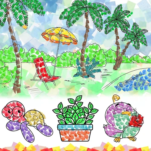 Vista 6 de Jyongmer 10800 piezas de papel de seda multicolor cuadrados, papel de seda de 2 pulgadas de colores para manualidades, papeles de seda arco iris
