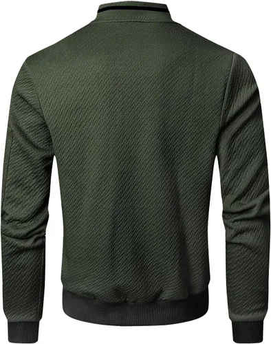 Vista 4 de SAVKOOV Chaqueta ligera de ajuste holgado para hombre, chaqueta bomber casual y elegante