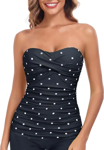 Vista 33 de RELLECIGA Top tankini con control de abdomen para mujer Negro