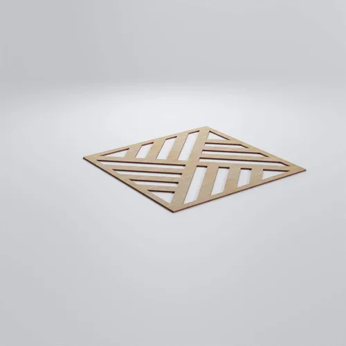 Vista 3 de 23 3/8"W X 23 3/8" H Large Allen Decorativos Paneles De Pared De Madera De Calado, Hickory