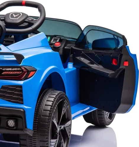 Vista 5 de 12V Chevrolet Corvette C8 Stingray 1-Seater Niños Ride-On Car Azul
