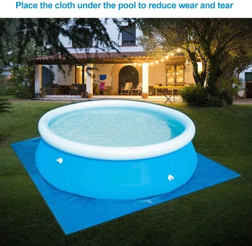 Vista 5 de sportuli Cubierta solar redonda para piscina, duradera a prueba de polvo y lluvia para piscinas inflables familiares (8 pies)