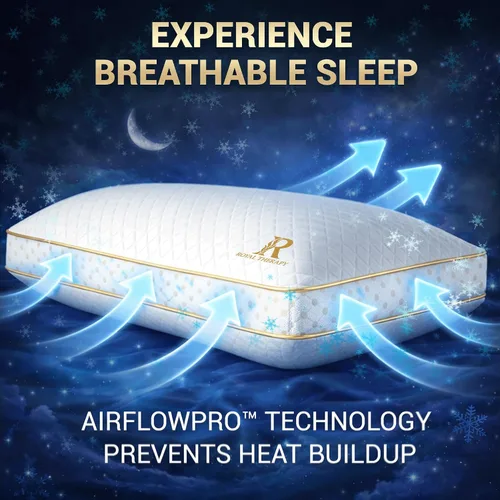 Vista 2 de Royal Therapy - Almohada de espuma viscoelástica Queen, almohada de espuma triturada ajustable sin olor para el alivio del dolor de cuello