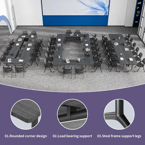 Vista 7 de Folding Conference Table with Wheels, Modular Foldable Conference Room Training Tables for Training Rooms, Flip Top Mobile Rolling Meeting Seminar