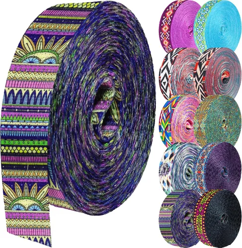 Vista 44 de 1.5 pulgadas Correa de nailon con patrón, correas de cinturón de nailon, correas para bolso, correas para mochila, cinturón de nailon